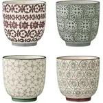 Bloomingville Karine Becher, 4er, Steingut, &Oslash; 7xH7 cm, 4 verschiedene Farben