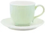 GreenGate Tasse & Untertasse Alice, pale green
