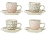 Bloomingville C&eacute;cile Espresso Cup, Rose, Steingut 4er-Set, Tasse &Oslash; 6 x H 5,5cm,