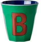 RICE Melamin Becher Buchstaben, &Oslash;9 x H9cm, mehrfarbig, B1