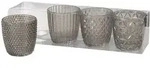 Boltze Windlicht Marilu 4er Set, &Oslash; 7,5 cm, H&ouml;he 7,5 cm, grau