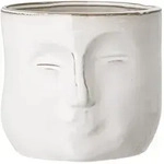 Bloomingville Blumentopf Ignacia mit Gesicht, 18 x 16,5 x 15,5 cm, weiss