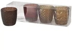 Boltze Windlicht Marilu 4er Set, &Oslash; 7,5 cm, H&ouml;he 7,5 cm, braun