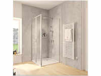 Schulte Home Pendeltür mit Seitenwand und Duschwanne, 900x900 mm, 1800 mm,