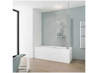 Schulte Home Badewannenaufsatz 2-tlg. mit Seitenwand, 700x1146 mm, 1400 mm, Oval,