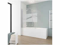 Schulte Home Komfort - Badewannenaufsatz 3-tlg., 1250 mm, 1400 mm, Oval, Alu-Natur,