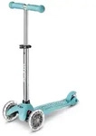 Micro Mini Deluxe Glow LED Plus Kinderroller Aqua - LED Leuchtr&auml;der,