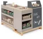 Kaufmannsladen Kinder Spielk&uuml;che Holz Grau 78 x 103 x 35 cm - MUSTERKIND&reg;...
