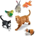 Learning Resources Jumbo Haustiere Set Tierfiguren - 6 Stk, 15x20 cm,
