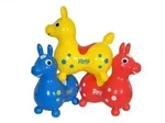 H&uuml;pftier Pferd Rody f&uuml;r Kinder 3-5 Jahre - blau, gelb, rot, Gummi-Kunststoff,