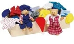 Holzpuppen Benna & Bennoh B&auml;r - mit 8 Set Kleidern