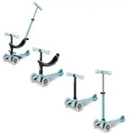 Micro Mini2grow Deluxe Magic LED Kinder Scooter Blau - Leuchtende LED R&auml;der,