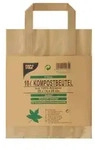 Papstar Kompostbeutel aus Papier mit Henkel 10 Liter 28 cm x 22 cm x 14 cm braun