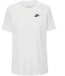 Nike Club T-Shirt Damen in white-black, Gr&ouml;&szlig;e XS - wei&szlig;
