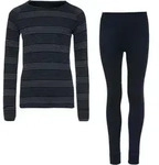 Odlo ACTIVE WARM W&auml;scheset Kinder in dark sapphire-gray ridge, Gr&ouml;&szlig;e 116 - blau