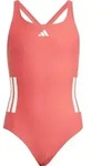 adidas 3S BLD Badeanzug M&auml;dchen in selure-white, Gr&ouml;&szlig;e 152 - rot