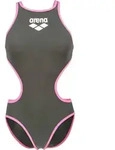Arena One Big Logo Schwimmanzug Damen in dark sage-shocking pink, Gr&ouml;&szlig;e 36 -...