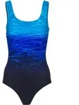 Lascana Batik Badeanzug Damen in blue print, Gr&ouml;&szlig;e 44 / B - blau