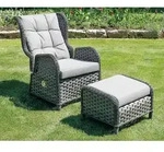 Gartensessel Relaxsessel COMFORT - verstellbare R&uuml;ckenlehne und Hocker