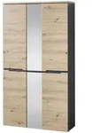 Dielenschrank Memphis 3-t&uuml;rig mit Spiegel Artisan Eiche Graphit