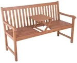 Gartenbank PADANG mit hochklappbarem Tisch aus 100% Eukalyptus