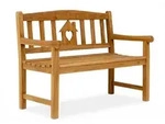 Gartenbank Teak 2-Sitzer HOME | mit Haus & Herz Design