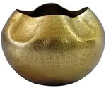 Design-Tischvase Aluminium Gold, 30 cm rund, Unikat f&uuml;r Wohnzimmer
