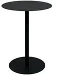 Bistrotisch Snow Black von Zuiver, runder Tisch aus Stahl, Schwarz