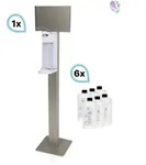 SET: Armhebelspender Blanc UNIVERSAL + Bodenst&auml;nder Edelstahl mit Infotafel +
