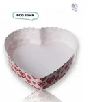 Papier-Backformen Herz wei&szlig;-rot, 600 St&uuml;ck, 135x135x35mm, 420ml, Backofen...