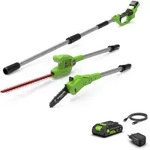Greenworks POWERALL 24V Hochentaster & Stab-Heckenschere - 2Ah Akku