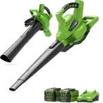 Greenworks 40V Laubbl&auml;ser / Laubsauger 280 km/h - 2x 2Ah Akkus