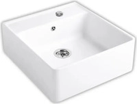 Villeroy & Boch - Keramiksp&uuml;le 63x60 cm mit Ablaufgarnitur, CeramicPlus, alpinwei&szlig;