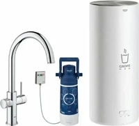 Grohe Red - Sp&uuml;ltischarmatur Duo mit Boiler und Wasserfilter, Boiler Gr&ouml;&szlig;e L,