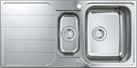 Grohe - Sp&uuml;lbecken K500 mit automatischem Ablauf, 100x50 cm, geb&uuml;rsteter Edelstahl