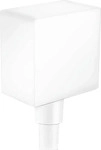 Hansgrohe Fixfit - Wandanschluss Square mit R&uuml;ckflussverhinderer, wei&szlig;matt...