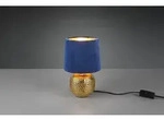 TRIO R50821012 Tischleuchte Sophia 1x40W | E14 | IP20 - Kabelschalter, mit dem blauen