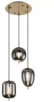 Globo 15345-3MM Pendelleuchte Blacky I 3x40W | E14 - schwarz, messing, rauch