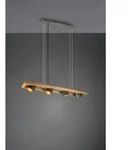 Trio 301900467 H&auml;ngende Deckenleuchte Bell 4x25w | E14 - einstellbare H&ouml;he, Holz,