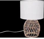 Trio R51131036 Tischleuchte Rike 1x40W | E27 - Kabelschalter, wei&szlig;, natur