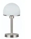 Trio 592300107 Tischleuchte Joost II 1x40W | E27- Ber&uuml;hrungsschalter, Nickel, wei&szlig;