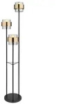 Globo 15560S Stehleuchte Milley 3x60W | E27 - Schwarz, Messing, Rauch