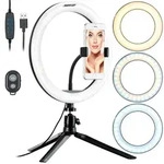 Profi LED-Ringlicht, &Oslash; 10" / 26 cm, Fernausl&ouml;ser & Smartphone-Halter