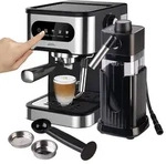 Espresso-Siebtr&auml;germaschine mit Milchaufsch&auml;umer und Milchtank