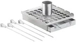5in1-Grill-Aufsatz aus Edelstahl, 4 Spie&szlig;e, f&uuml;r H&auml;hnchen, Gem&uuml;se & Co.