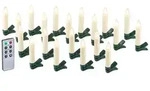 20er-Set LED-Weihnachtsbaum-Kerzen mit IR-Fernbedienung, Timer, wei&szlig;