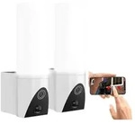 2er-Set LED-Au&szlig;enwandleuchte & WLAN-2K-Kamera, PIR, App, wei&szlig;