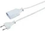 Strom-Verl&auml;ngerungskabel, Euro-Stecker auf Kupplung, 5 Meter, wei&szlig;