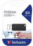 PinStripe 64GB USB-Speicherstick (USB 2.0), schwarz