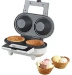 Waffeleisen f&uuml;r 2 Eiswaffel-Sch&auml;lchen, antihaft-beschichtet, 550 Watt